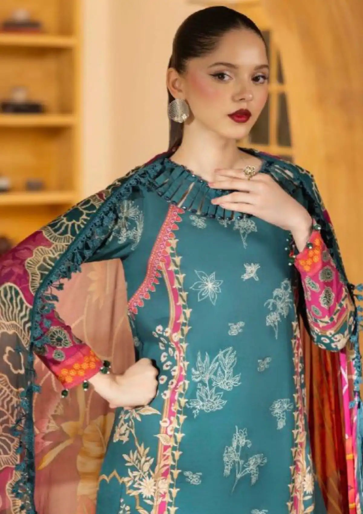 mohsin-saeed-fabrics-designer-daily-wear-formal-and-wedding-suits-within-budget-This-product-is-from-naqsh-flor-art-fusion-emb-lawn25-d-00150-timber-green-is-available-on-Mohsin-saeed-fabrics-website.