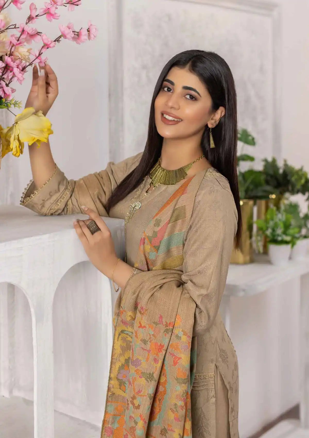 Naqsh By Riaz Arts Zari Peach'24 D-01