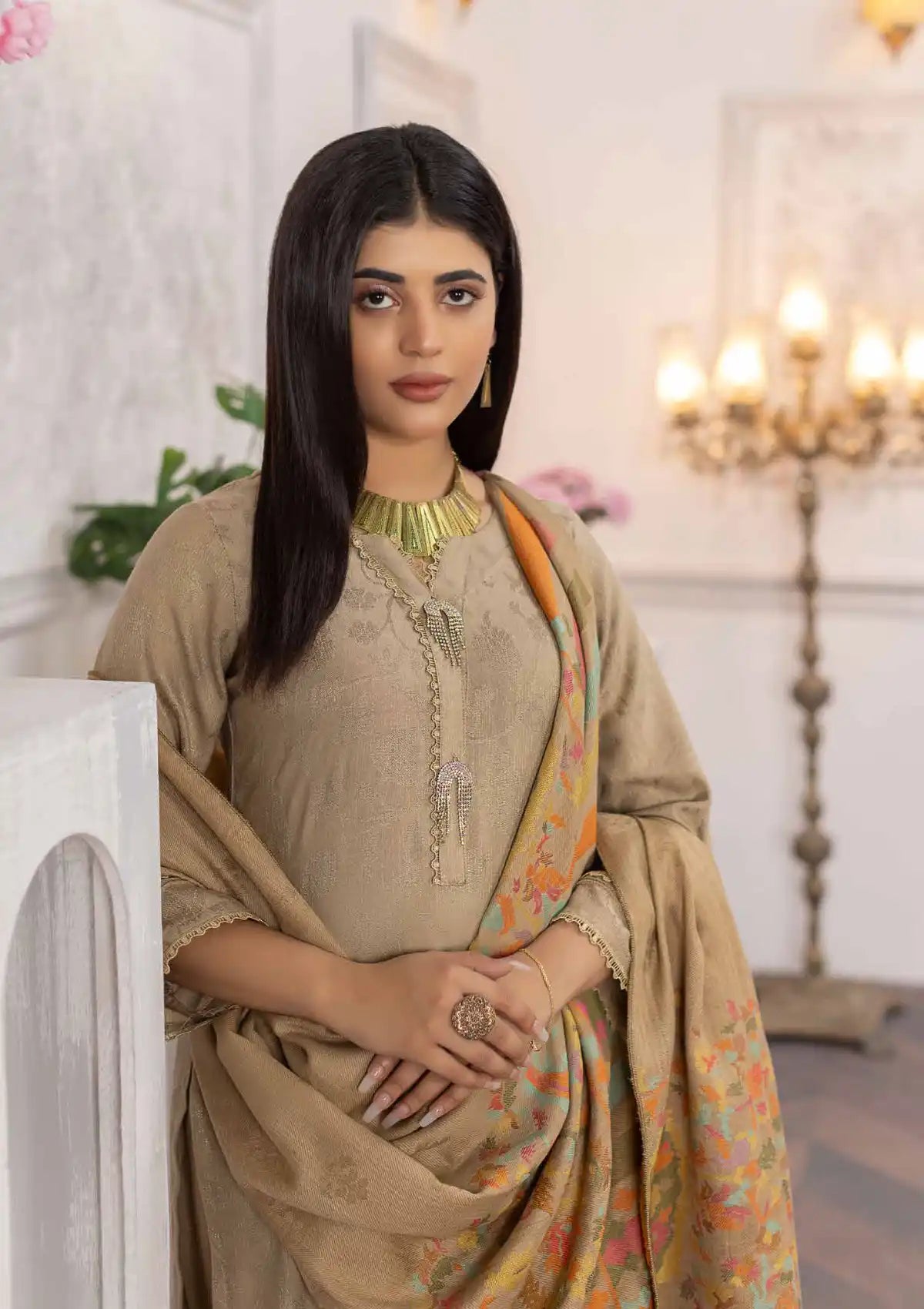 Naqsh By Riaz Arts Zari Peach'24 D-01