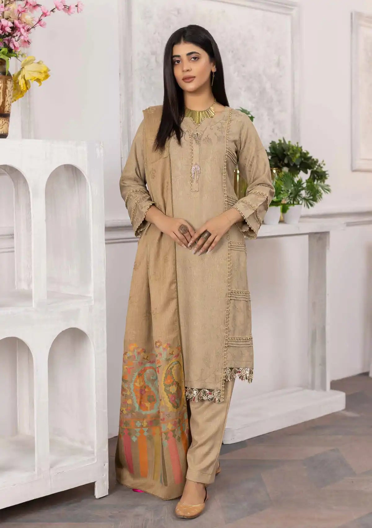 Naqsh By Riaz Arts Zari Peach'24 D-01