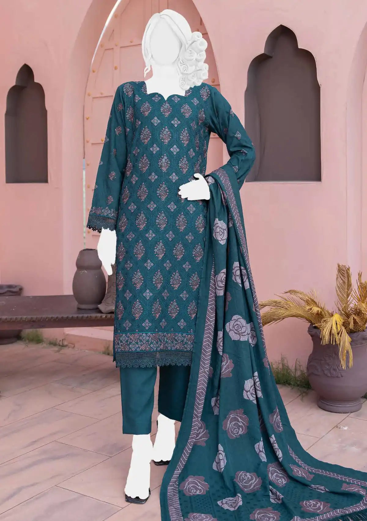 Nayab Emb Wool Shawl'24 D-02