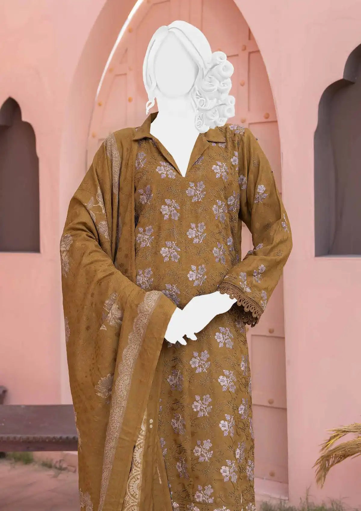 Nayab Emb Wool Shawl'24 D-03