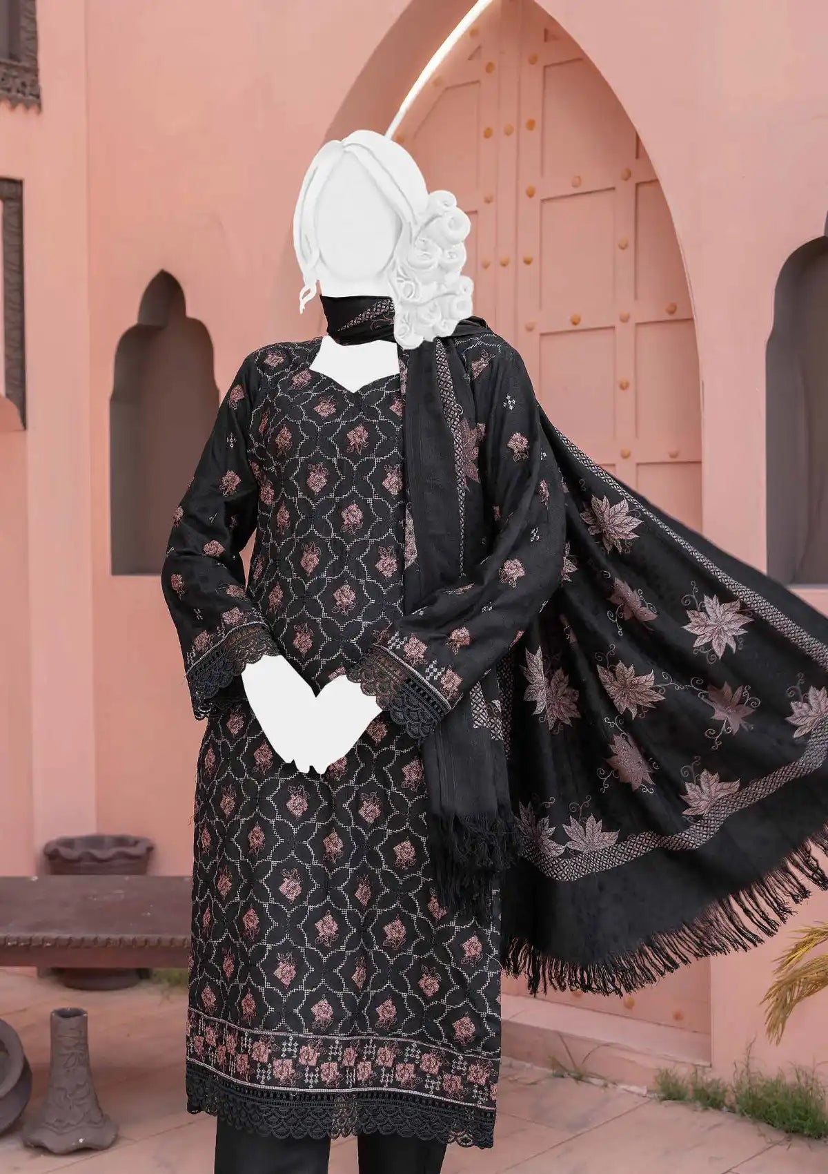 Nayab Emb Wool Shawl'24 D-04