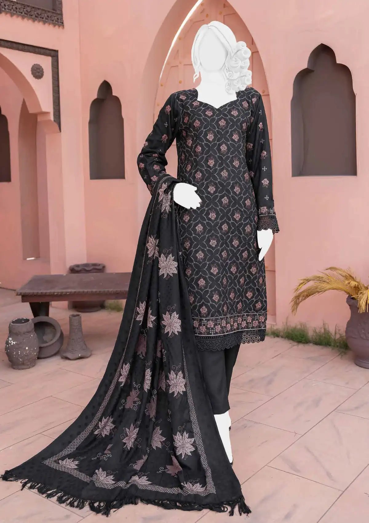 Nayab Emb Wool Shawl'24 D-04