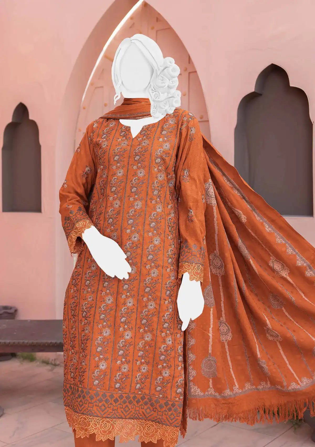 Nayab Emb Wool Shawl'24 D-05