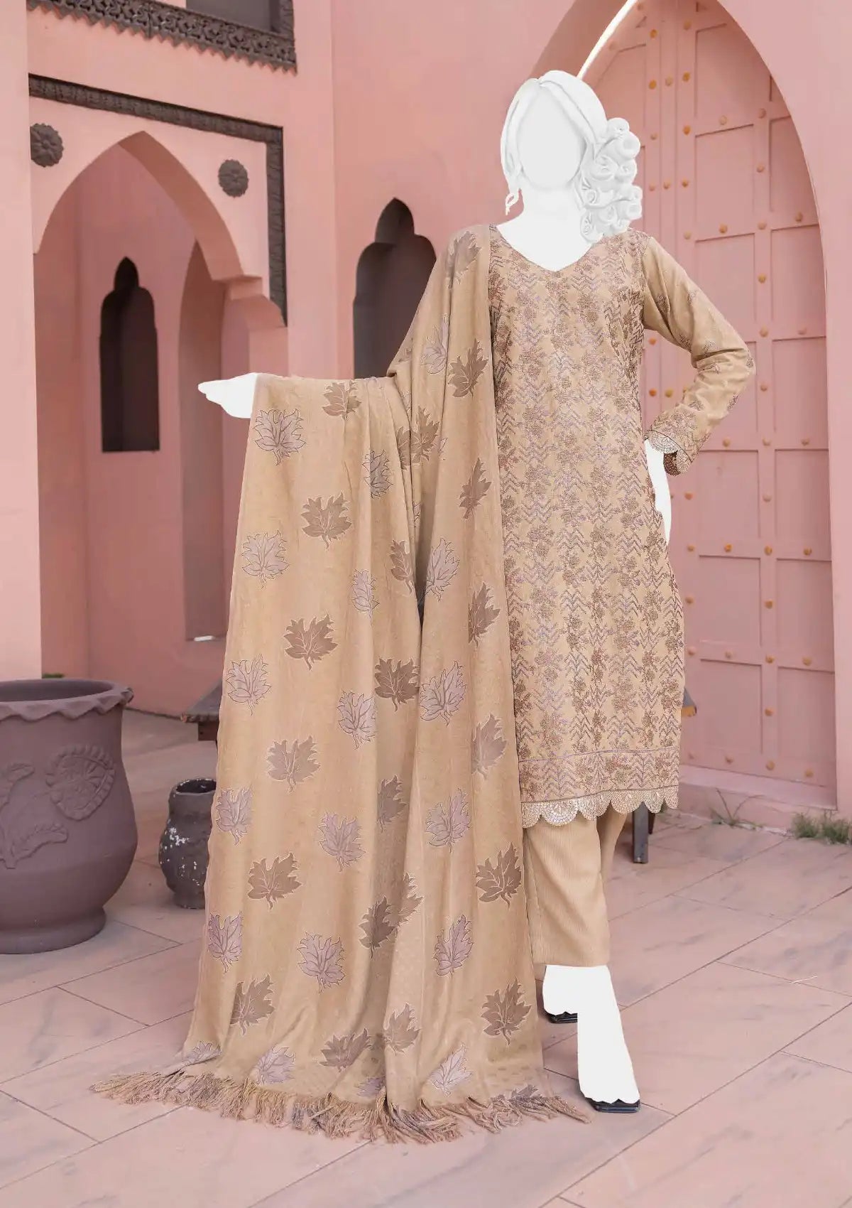 Nayab Emb Wool Shawl'24 D-06