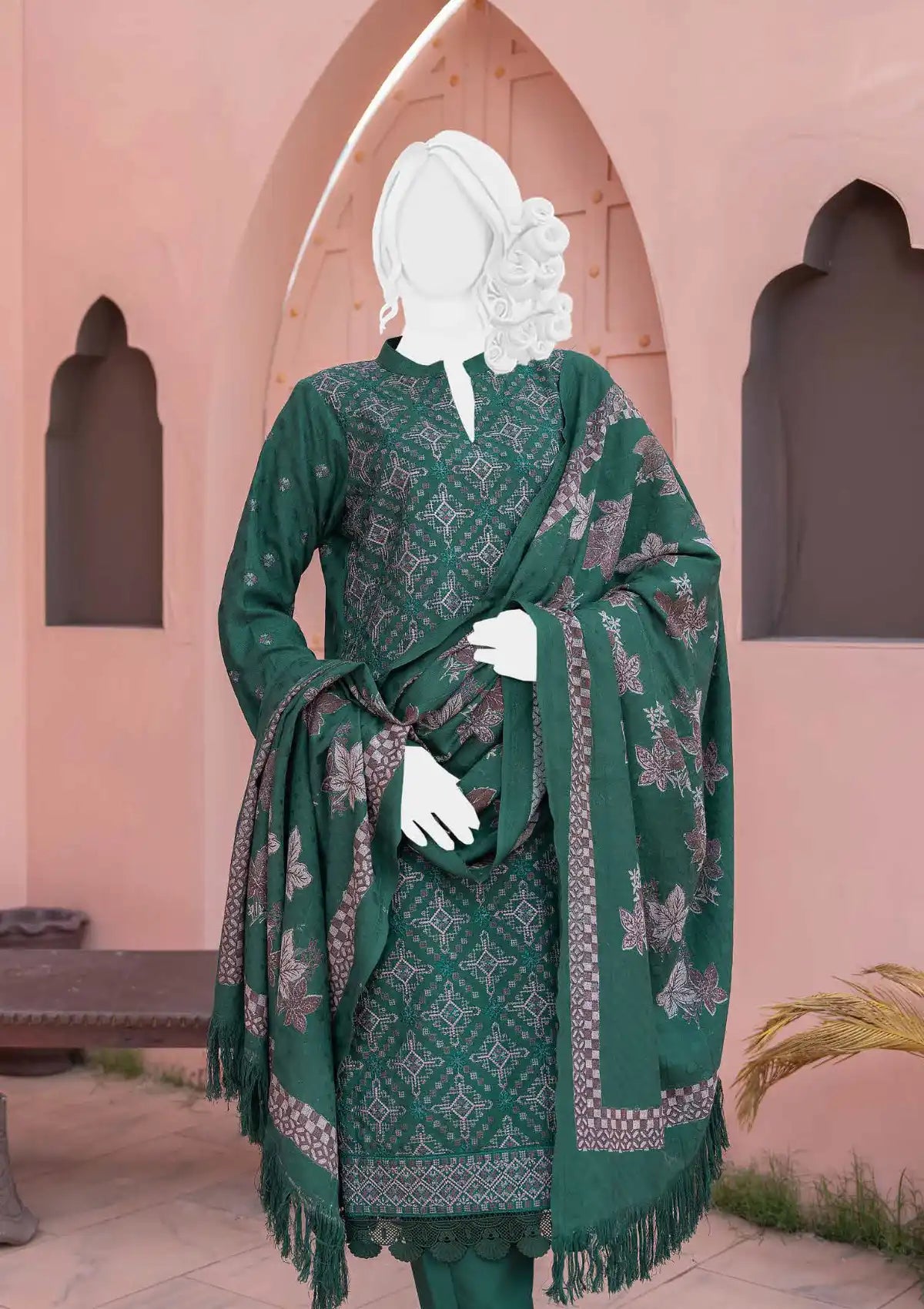 Nayab Emb Wool Shawl'24 D-07