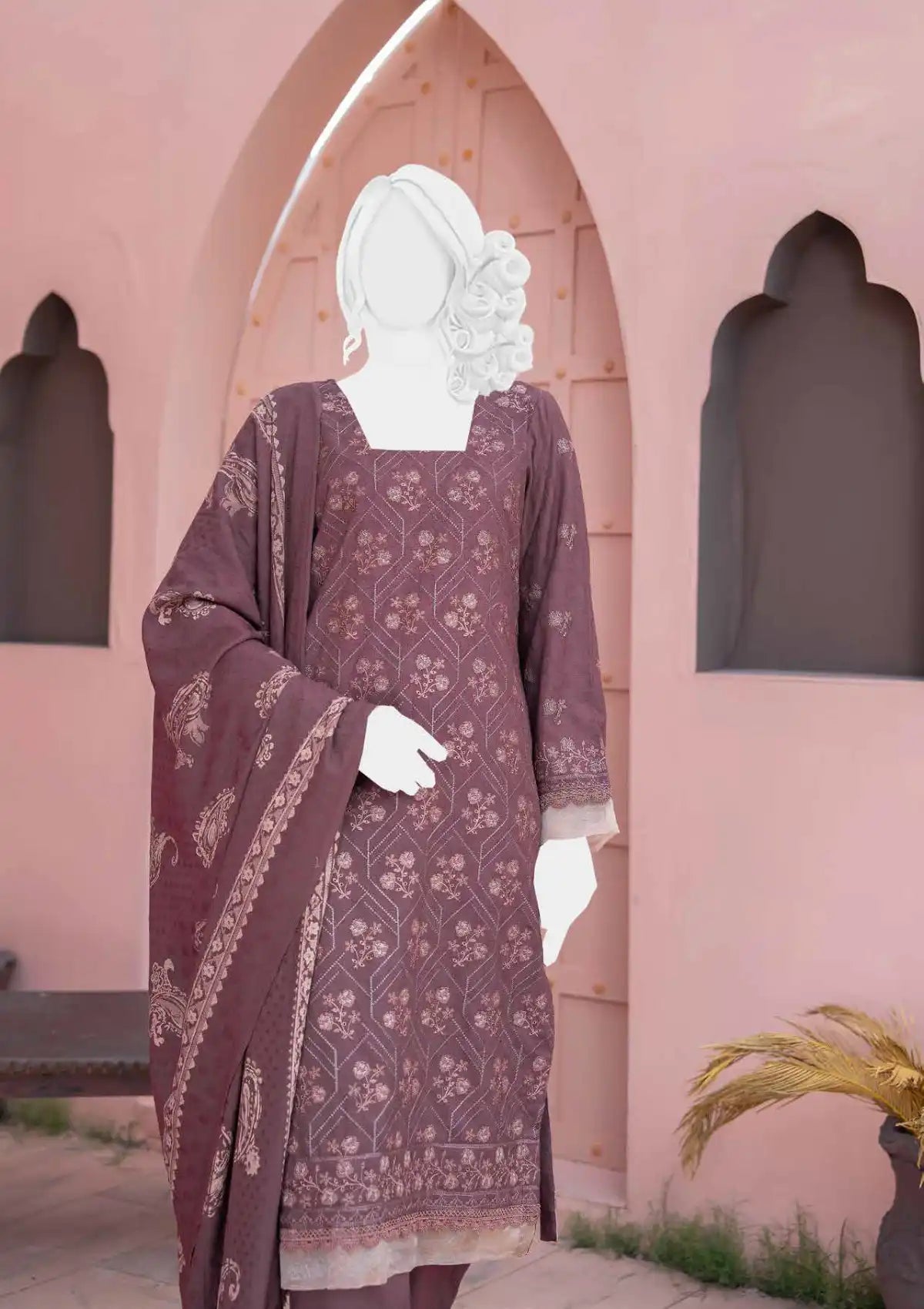 Nayab Emb Wool Shawl'24 D-08