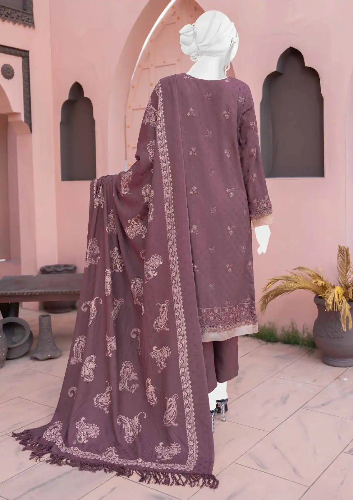 Nayab Emb Wool Shawl'24 D-08