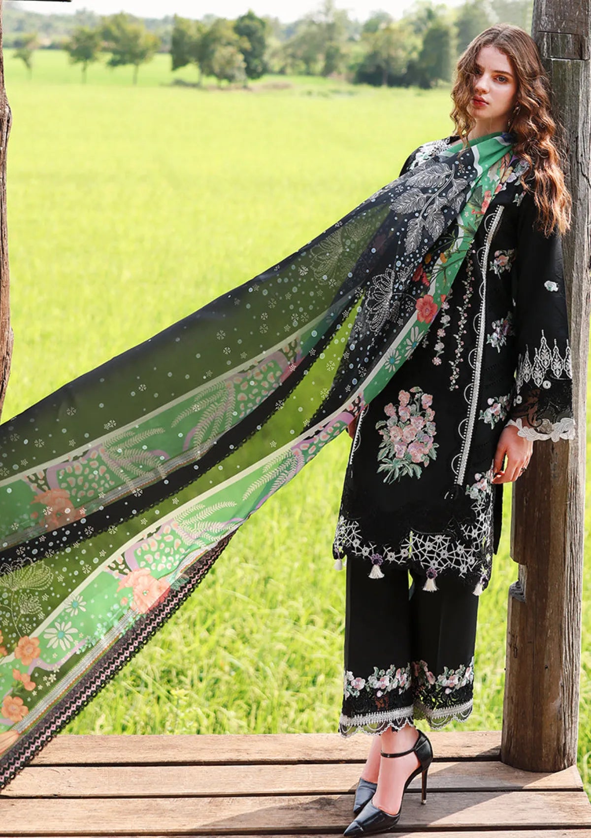 Hemline By Mushq Secret Garden Lawn'26 D-09 Nightshade Bloom