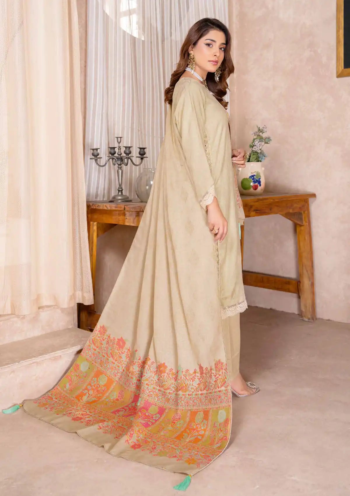 Nikhar By Riaz Arts Premium Peach'24 D-05
