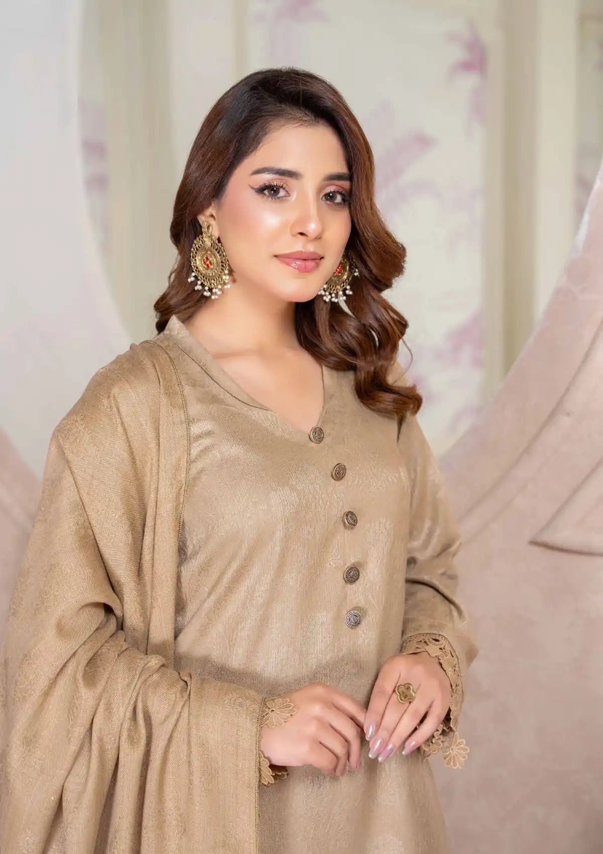 Nikhar By Riaz Arts Premium Peach'24 D-01