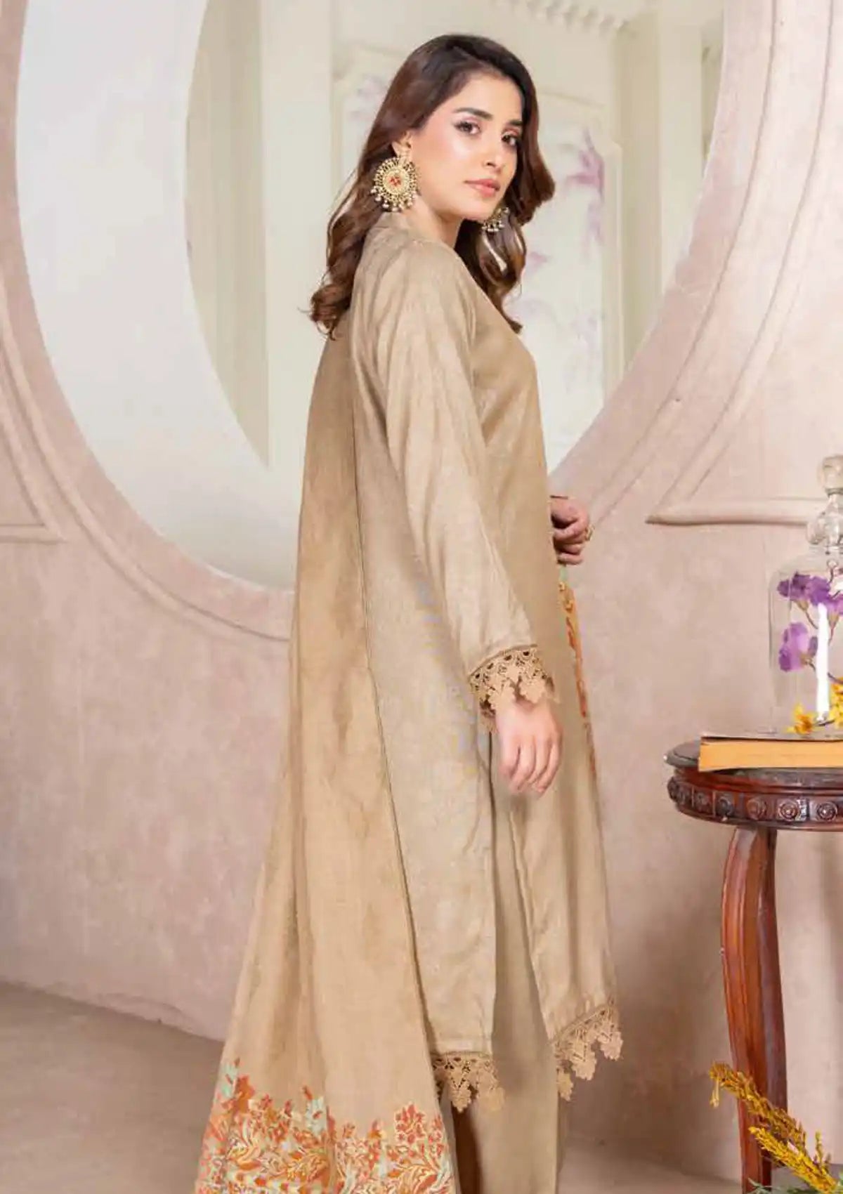 Nikhar By Riaz Arts Premium Peach'24 D-01