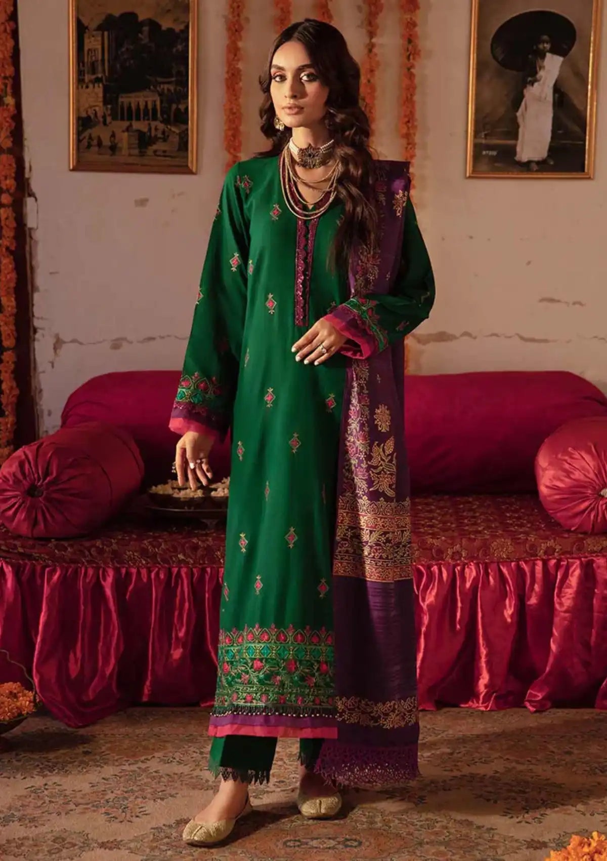 Rajbari Nissa Chikankari Khaddar'23 D-01 - Mohsin Saeed Fabrics