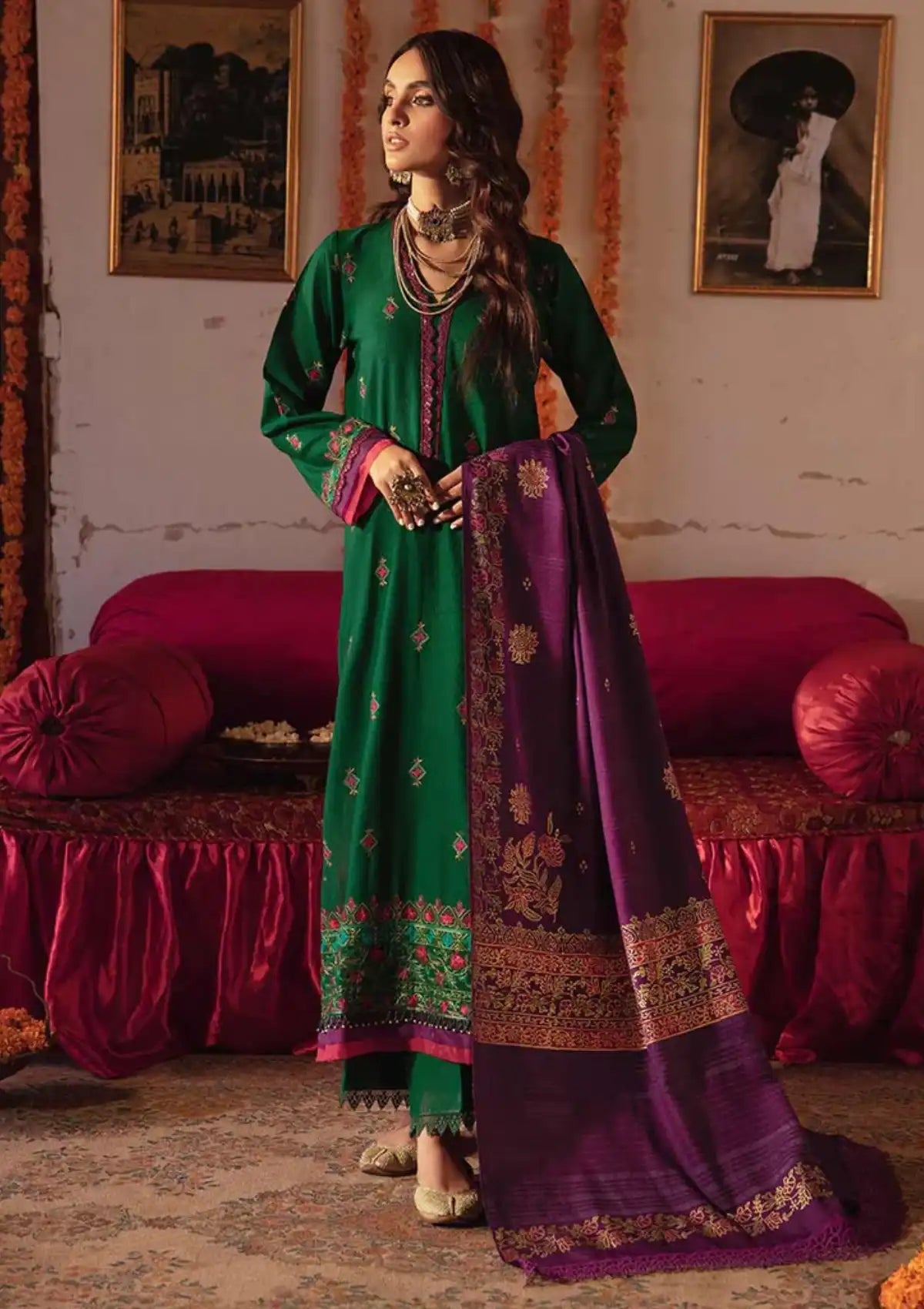 Rajbari Nissa Chikankari Khaddar'23 D-01 - Mohsin Saeed Fabrics