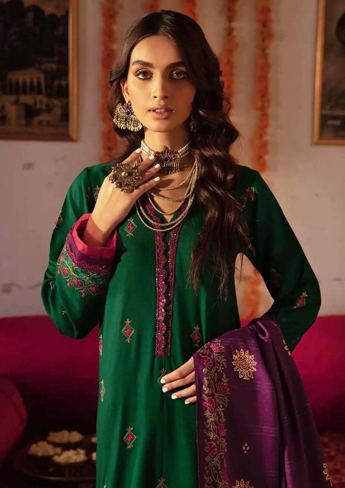 Rajbari Nissa Chikankari Khaddar'23 D-01 - Mohsin Saeed Fabrics