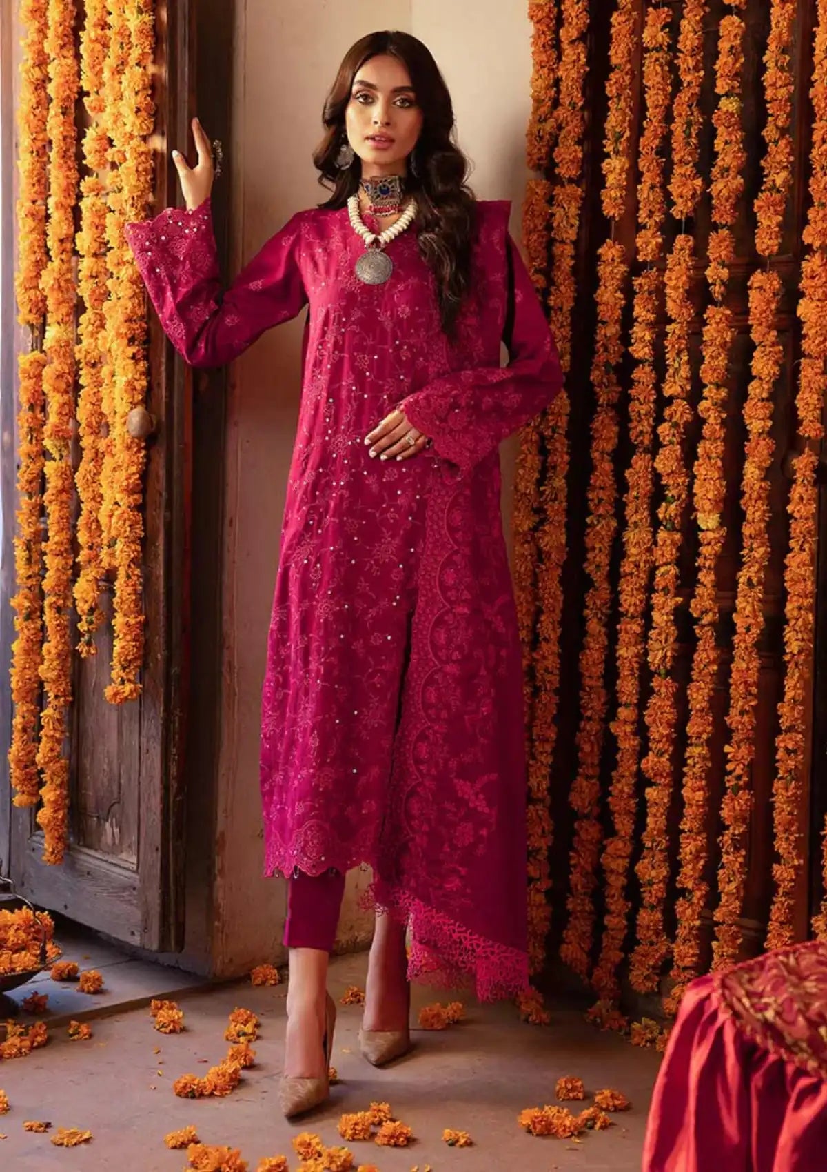 Rajbari Nissa Chikankari Khaddar'23 D-02 - Mohsin Saeed Fabrics