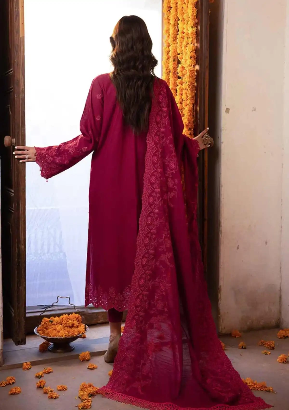 Rajbari Nissa Chikankari Khaddar'23 D-02 - Mohsin Saeed Fabrics