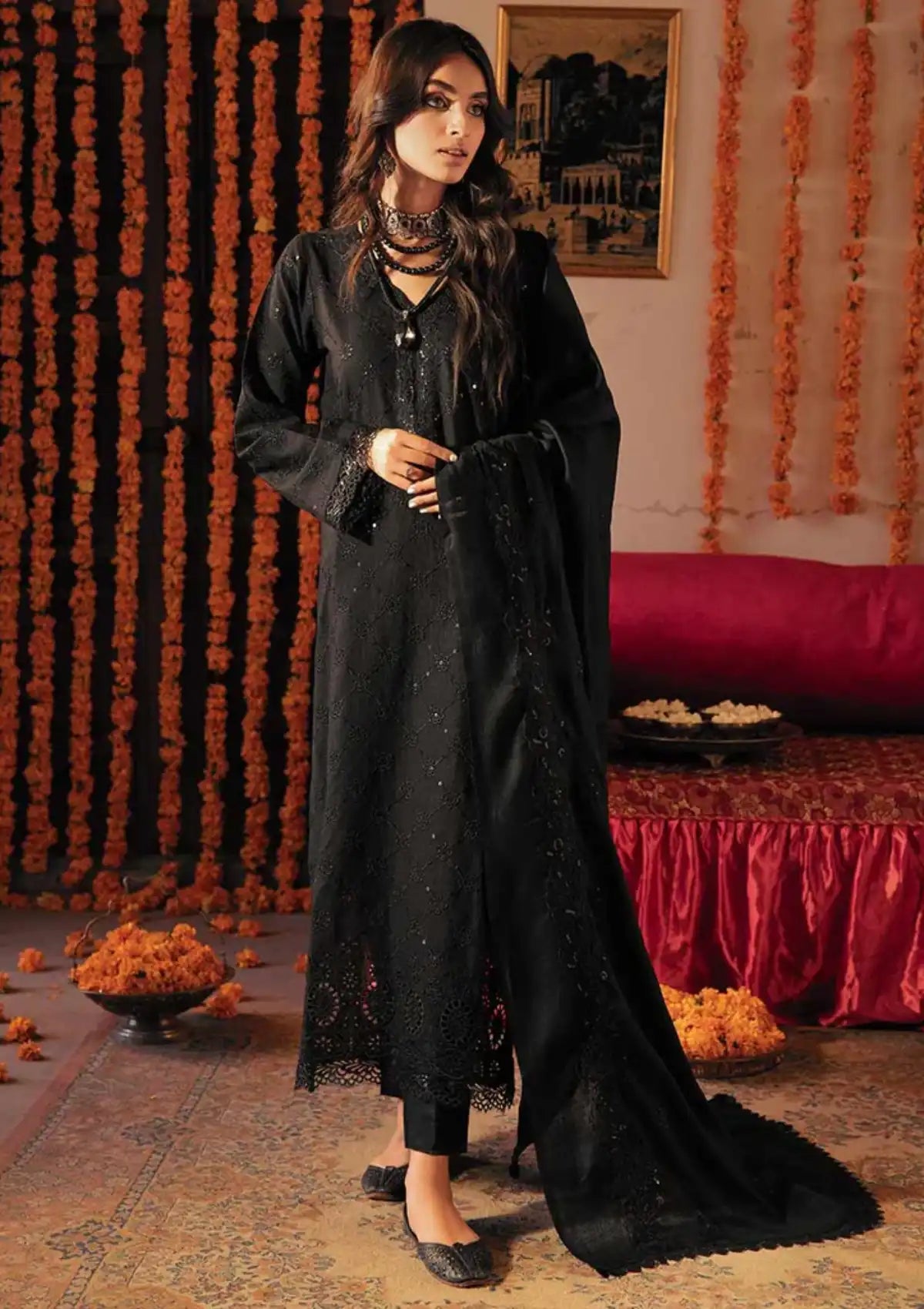 Rajbari Nissa Chikankari Khaddar'23 D-08 - Mohsin Saeed Fabrics