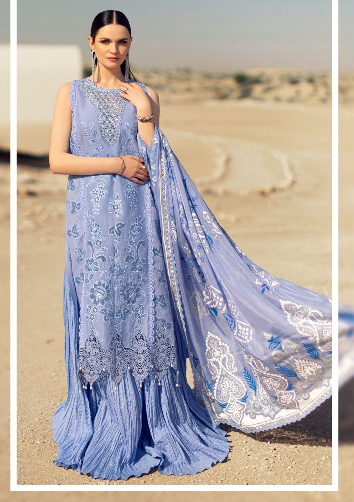 Noor Eid Handwork Laserkari Lawn by Saadia Asad'24 D-04 - Mohsin Saeed Fabrics