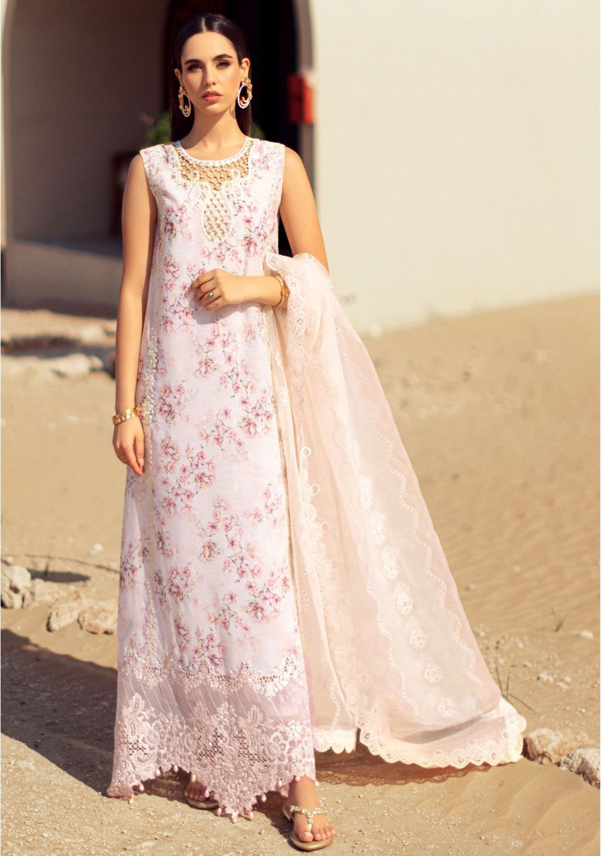 Noor Eid Handwork Laserkari Lawn by Saadia Asad'24 D-05 - Mohsin Saeed Fabrics