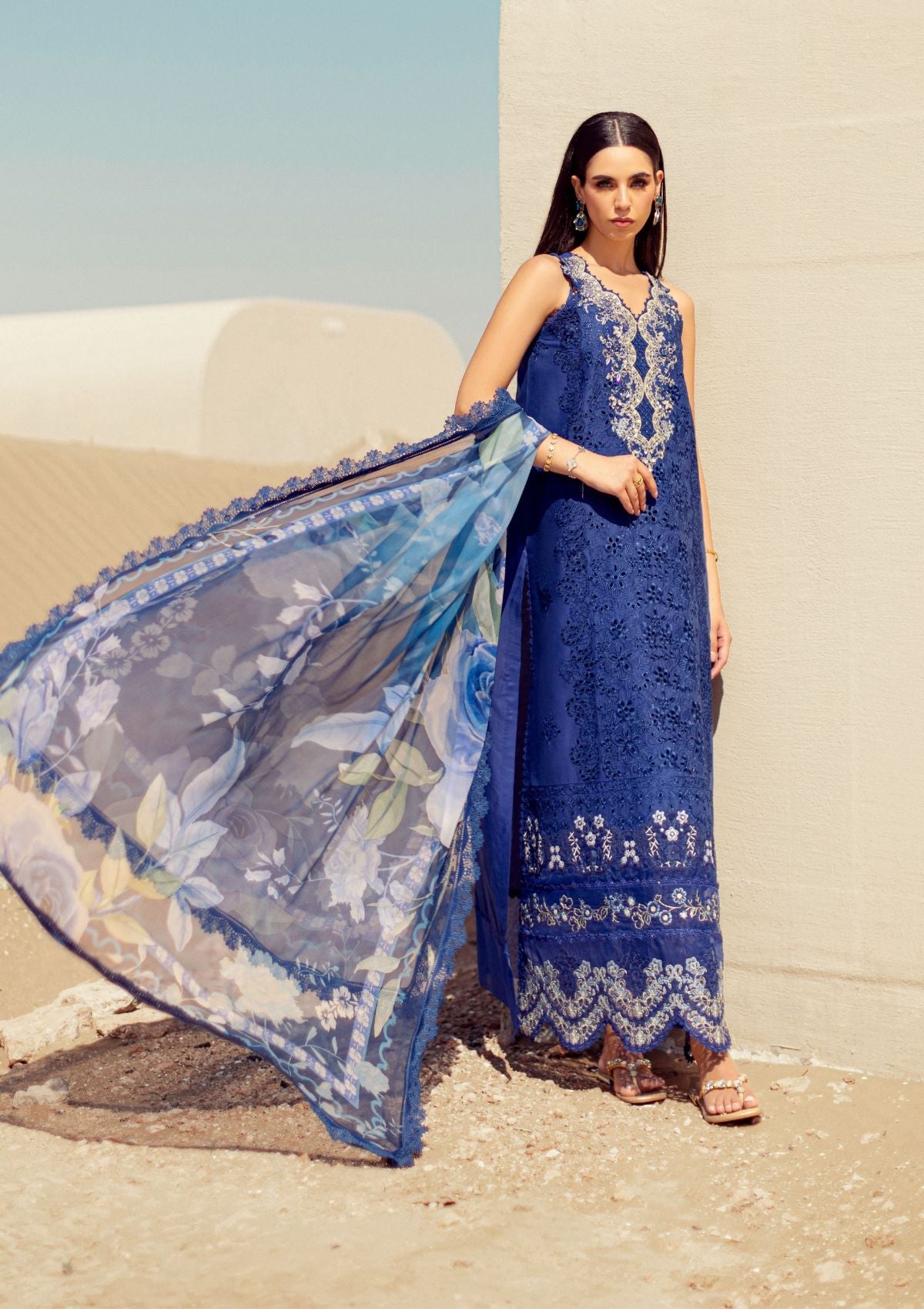 Noor Eid Handwork Laserkari Lawn by Saadia Asad'24 D-12 - Mohsin Saeed Fabrics
