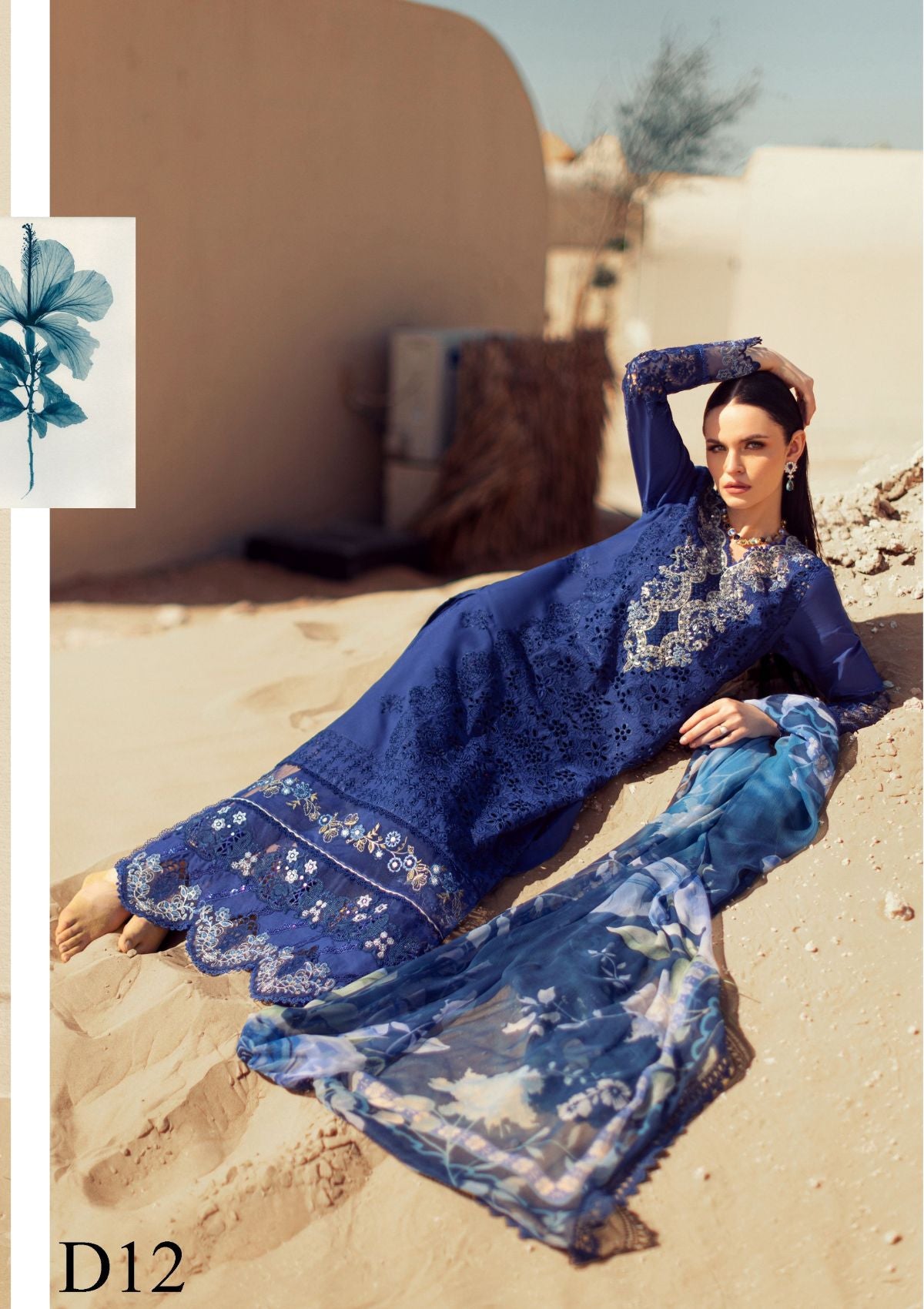 Noor Eid Handwork Laserkari Lawn by Saadia Asad'24 D-12 - Mohsin Saeed Fabrics