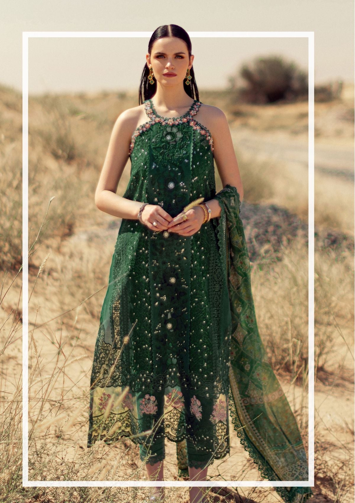 Noor Eid Handwork Laserkari Lawn by Saadia Asad'24 D-08 - Mohsin Saeed Fabrics