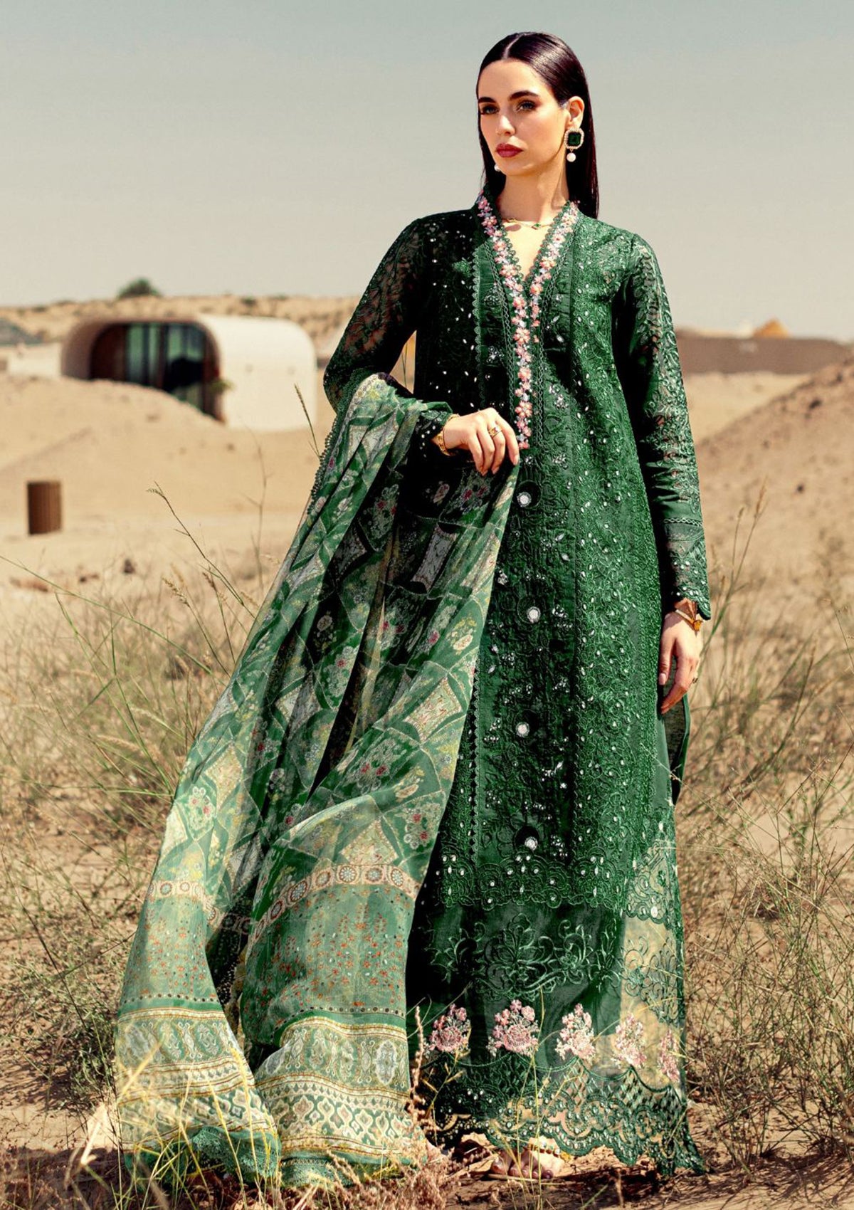 Noor Eid Handwork Laserkari Lawn by Saadia Asad'24 D-08 - Mohsin Saeed Fabrics