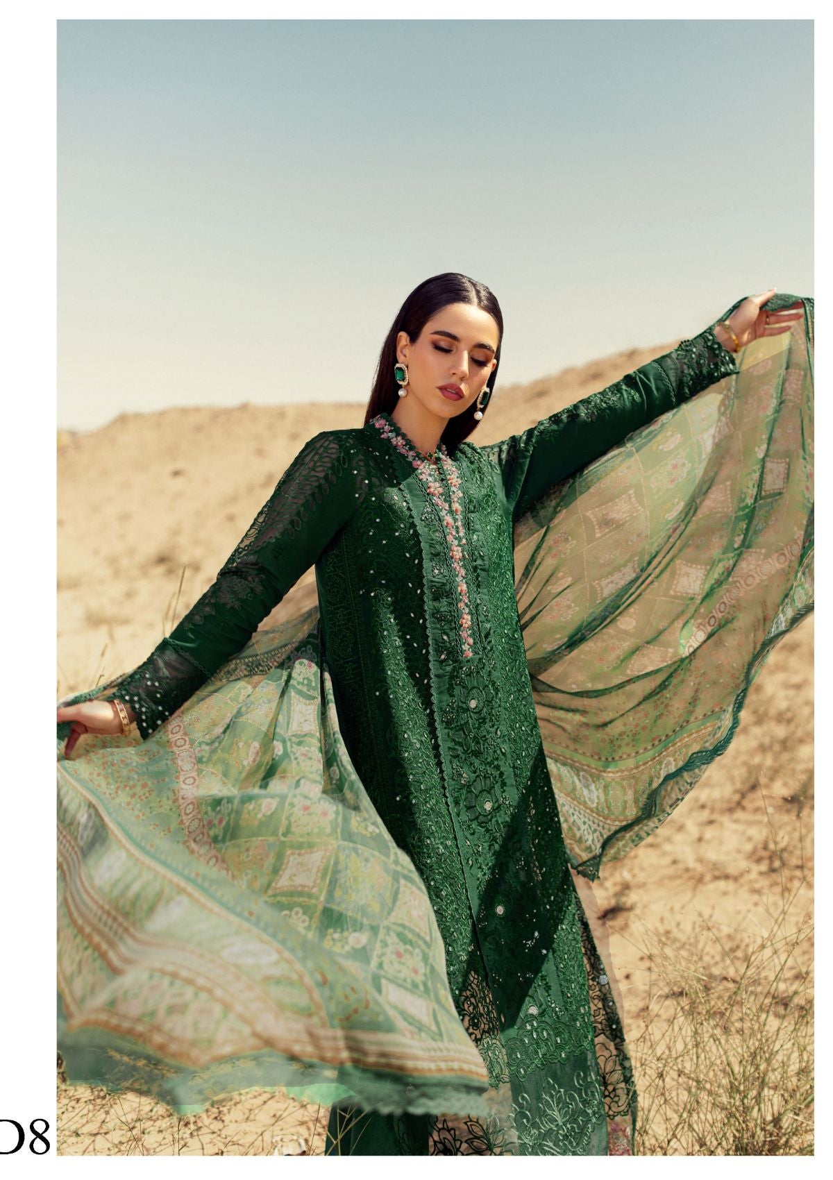Noor Eid Handwork Laserkari Lawn by Saadia Asad'24 D-08 - Mohsin Saeed Fabrics