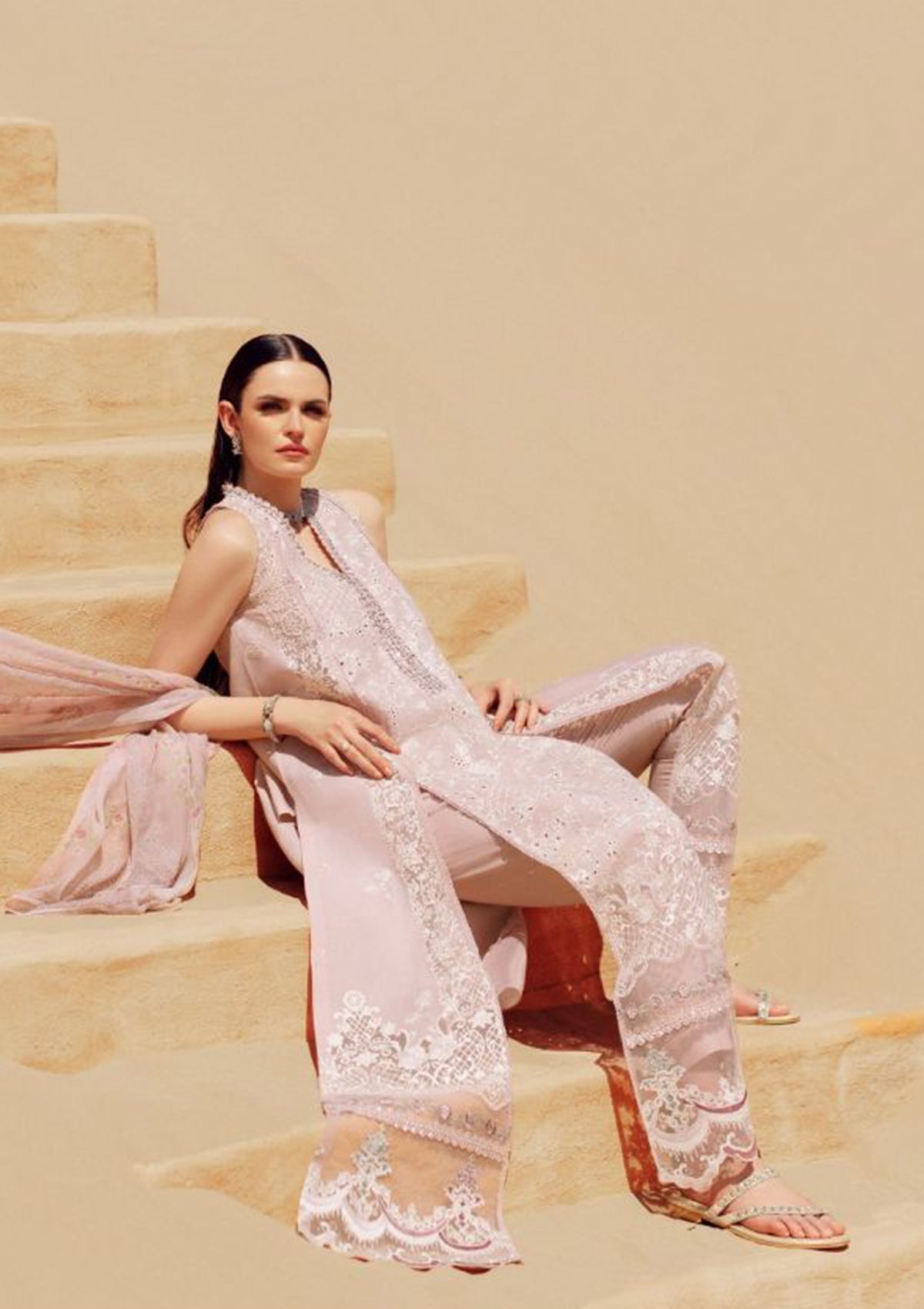 Noor Eid Handwork Laserkari Lawn by Saadia Asad'24 D-07 - Mohsin Saeed Fabrics