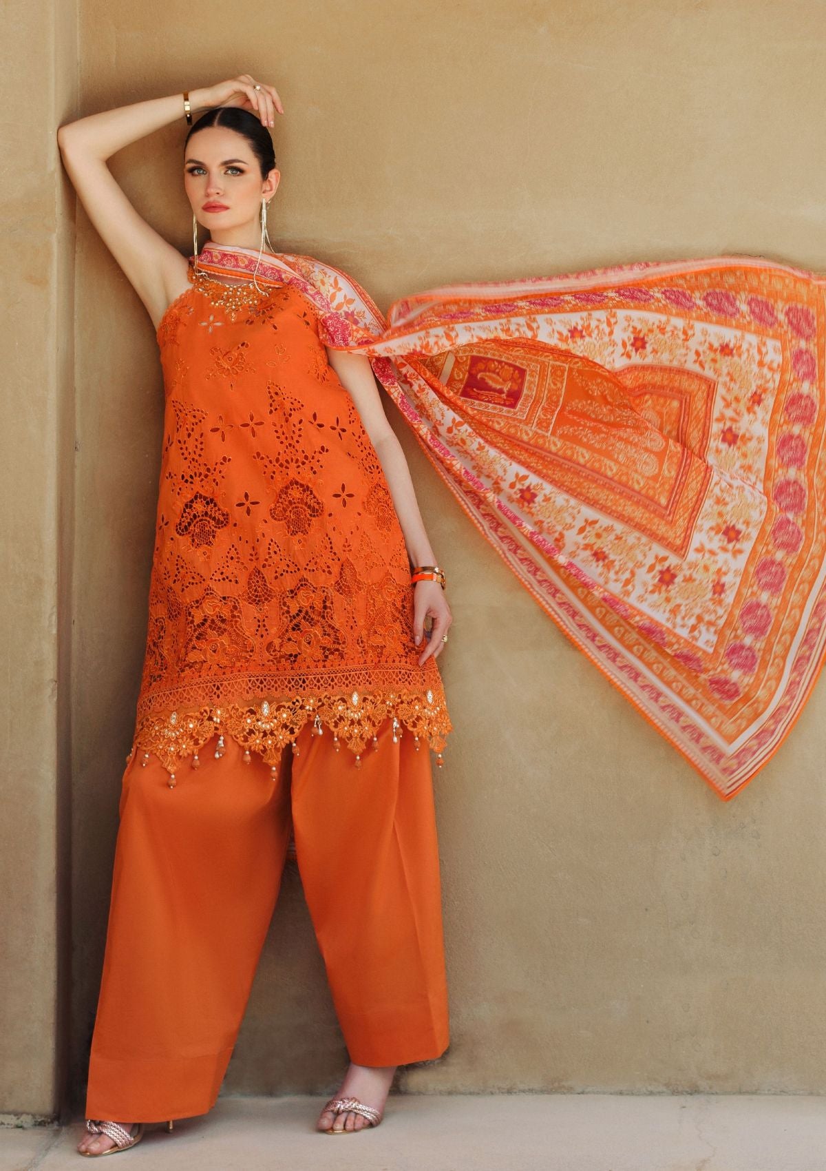Noor Eid Handwork Laserkari Lawn by Saadia Asad'24 D-11 - Mohsin Saeed Fabrics