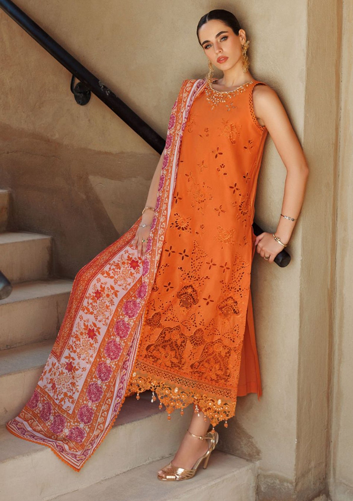Noor Eid Handwork Laserkari Lawn by Saadia Asad'24 D-11 - Mohsin Saeed Fabrics