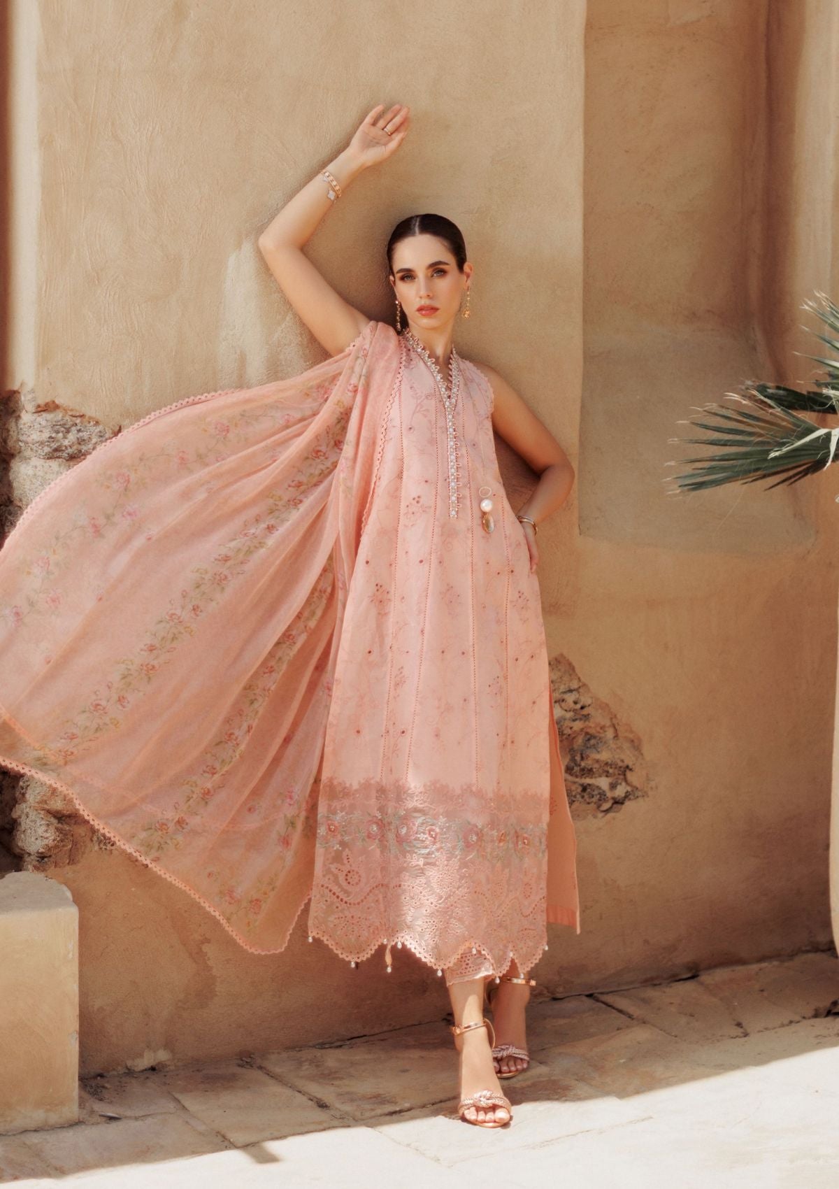 Noor Eid Handwork Laserkari Lawn by Saadia Asad'24 D-10 - Mohsin Saeed Fabrics