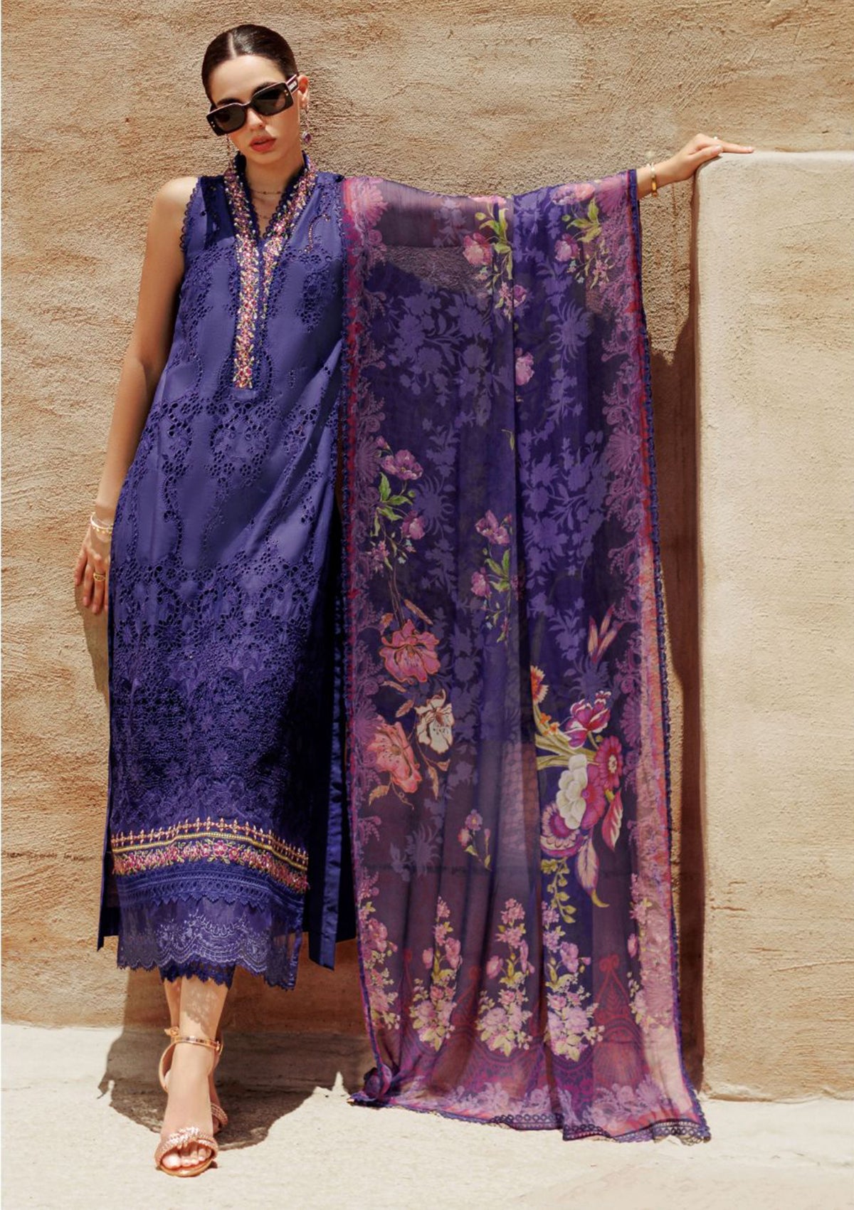 Noor Eid Handwork Laserkari Lawn by Saadia Asad'24 D-03 - Mohsin Saeed Fabrics