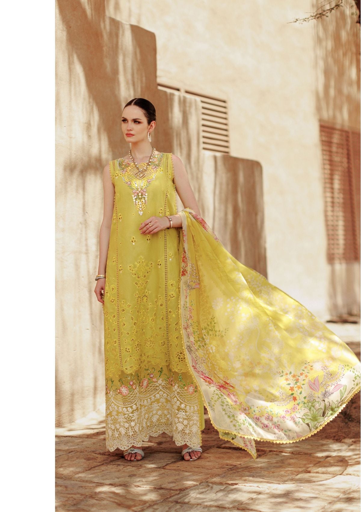 Noor Eid Handwork Laserkari Lawn by Saadia Asad'24 D-01 - Mohsin Saeed Fabrics