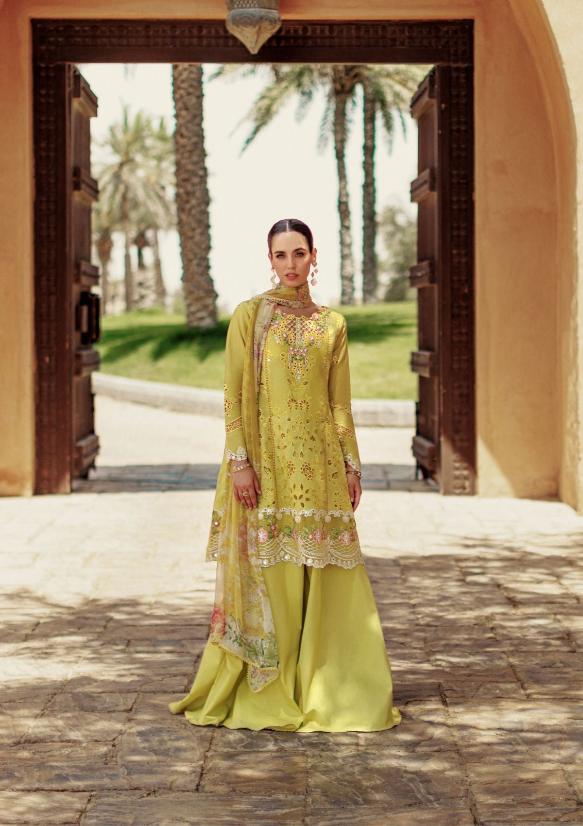Noor Eid Handwork Laserkari Lawn by Saadia Asad'24 D-01 - Mohsin Saeed Fabrics