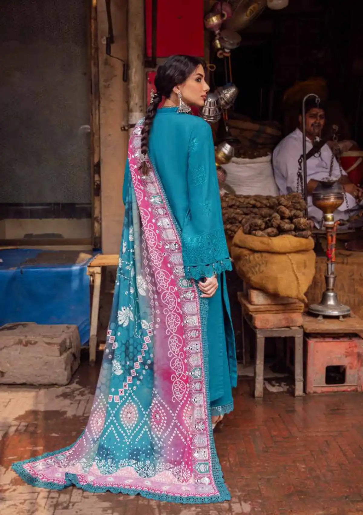 Nureh Bazaar Emb Chikankari Khaddar'23 NE-47 - Mohsin Saeed Fabrics