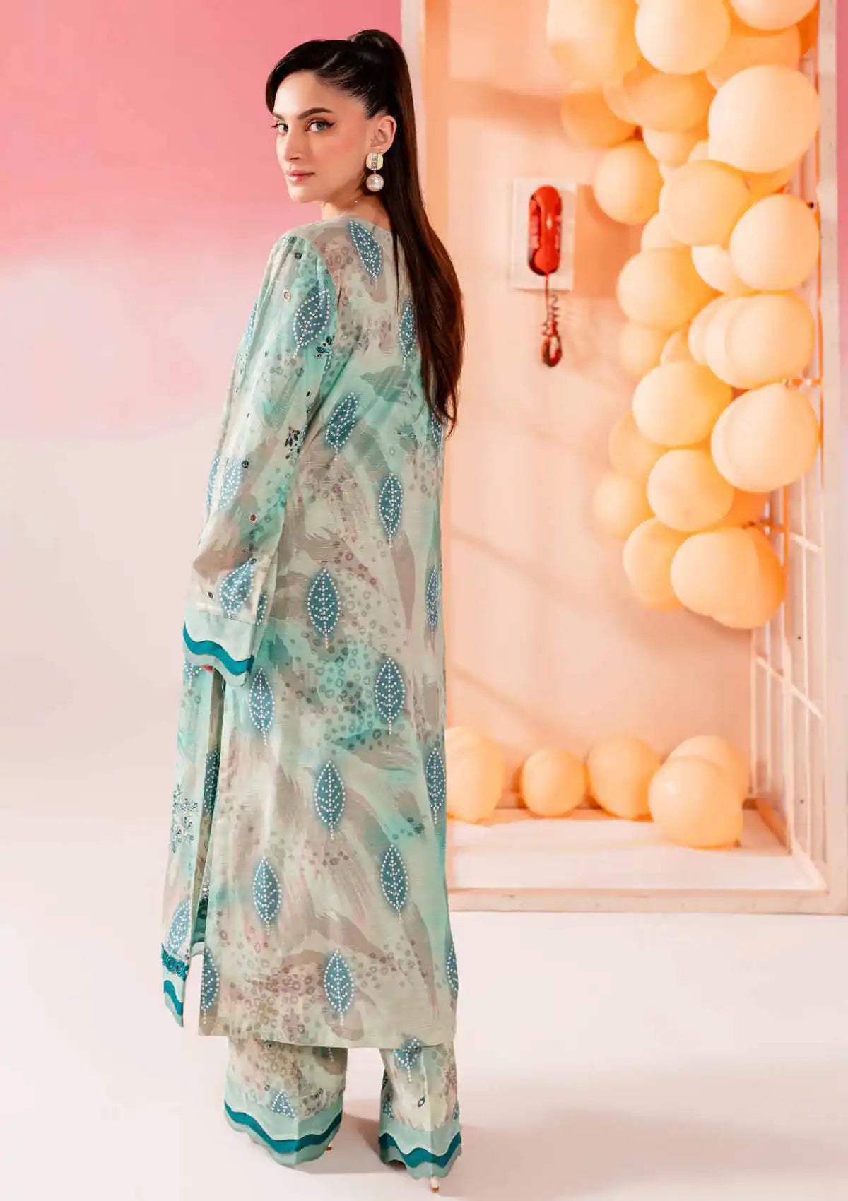 Nureh Ballerina Chikankari Lawn'24 2 Pcs NU2-138 - Mohsin Saeed Fabrics
