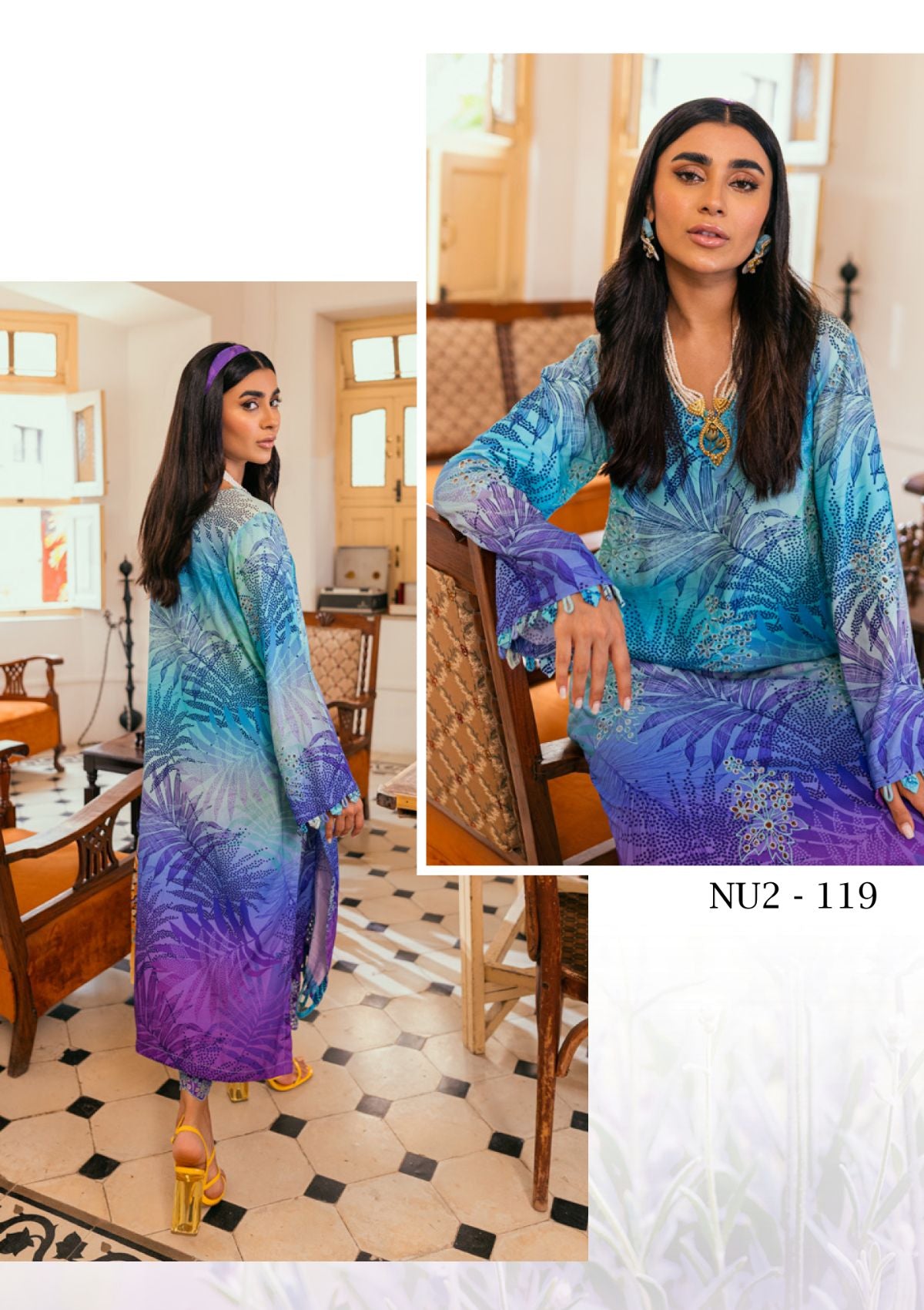 Nureh Ballerina Unstitches 2 Piece'23 NU2-119 - Mohsin Saeed Fabrics