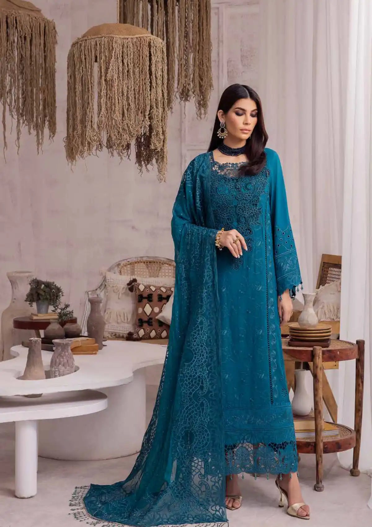 Nureh Emb Embellished Karandi'23 NE-42 - Mohsin Saeed Fabrics