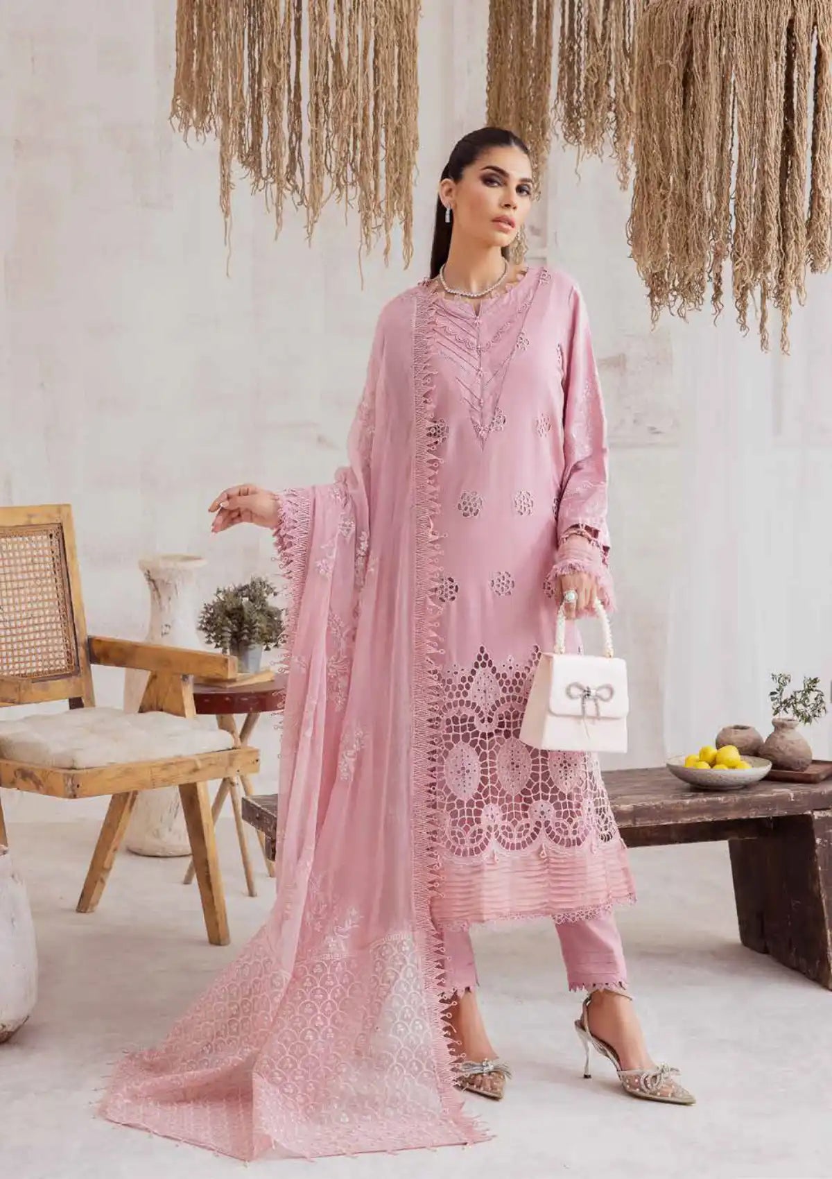Nureh Emb Embellished Karandi'23 NE-43 - Mohsin Saeed Fabrics