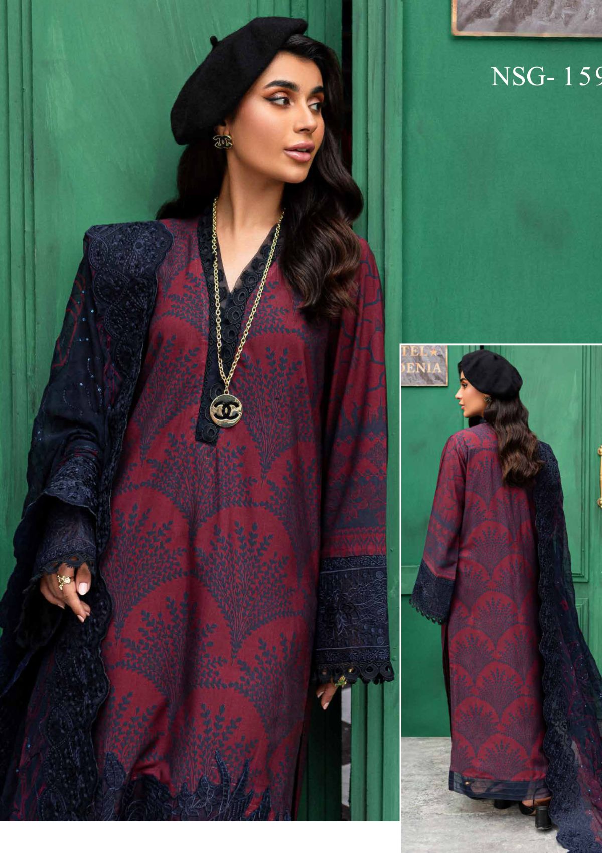 Nureh Gardenia Emb Printed'24 NSG -159