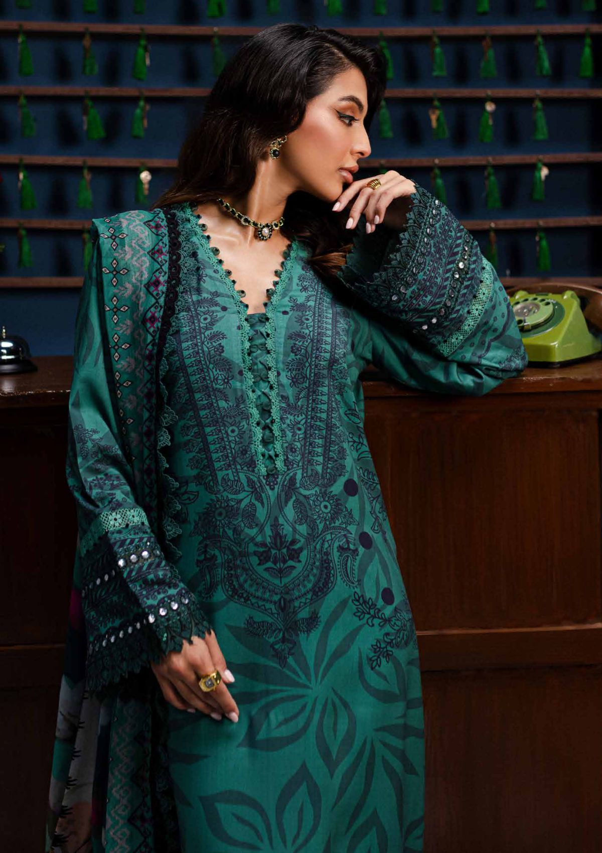Nureh Gardenia Emb Printed'24 NSG -160