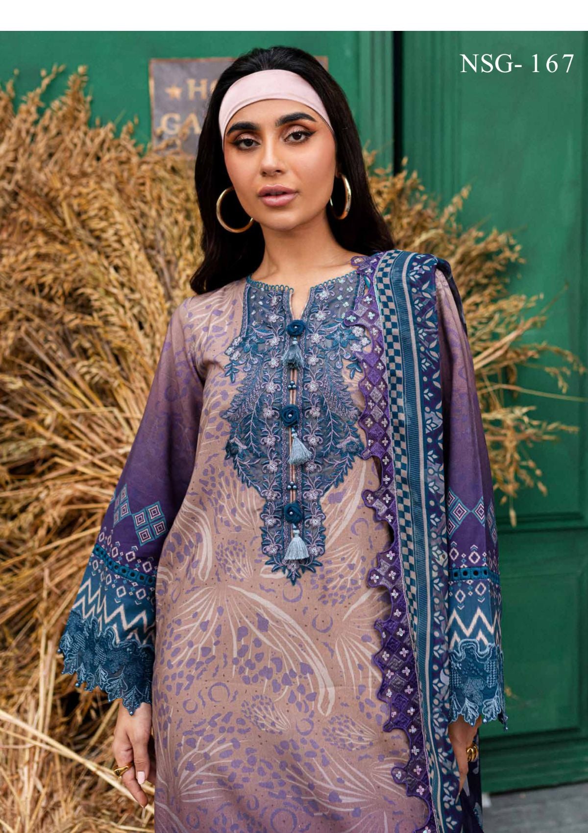 Nureh Gardenia Emb Printed'24 NSG -167