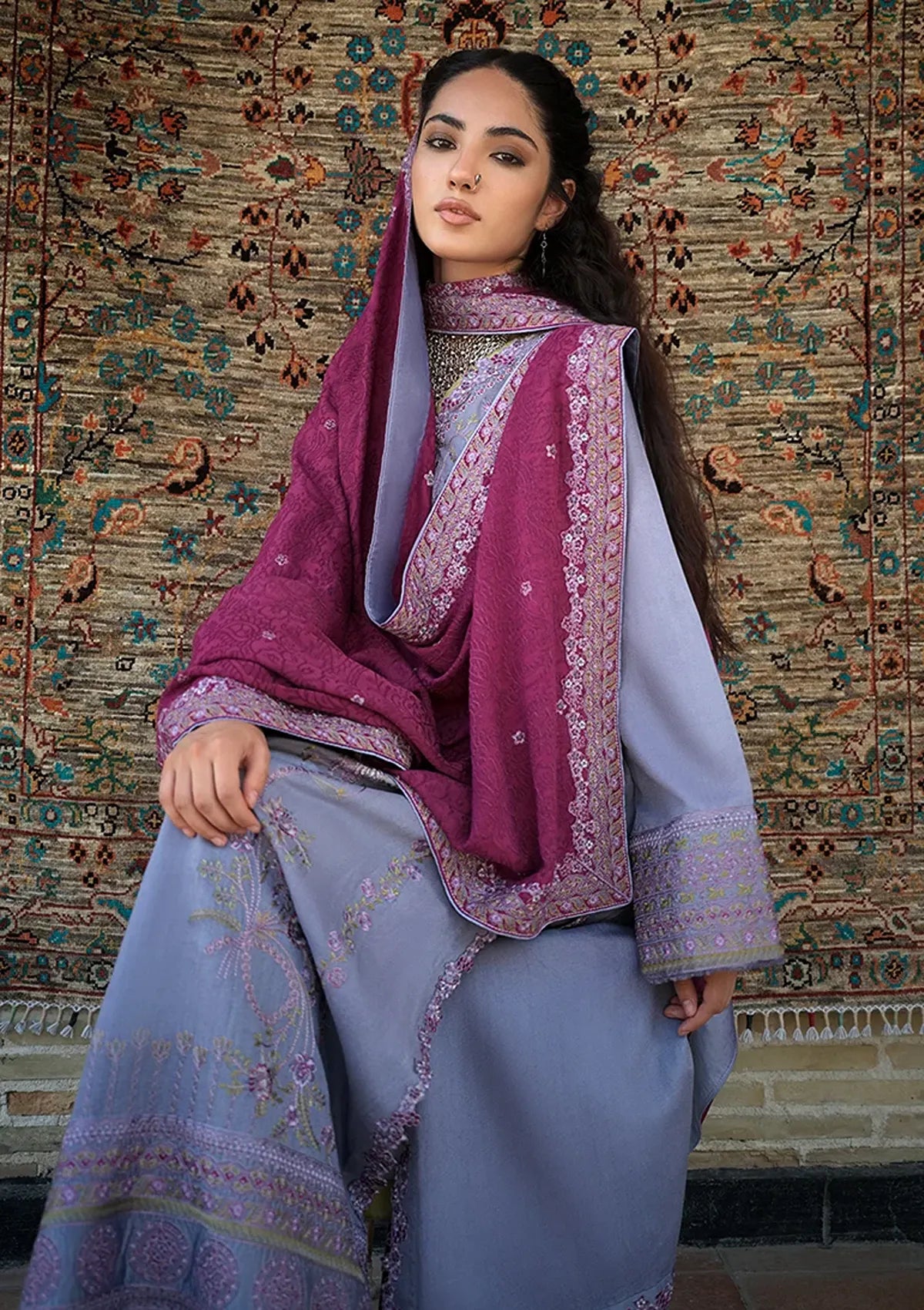 Mushq Hemline Bukhara Winter Edit'26 D-06 Old City Bloom