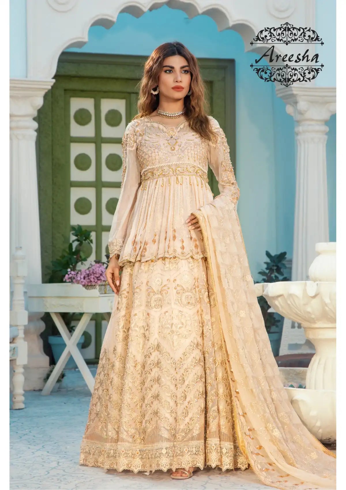 Areesha Luxury Festive'23 Vol-17 D-05 PALE GOLD
