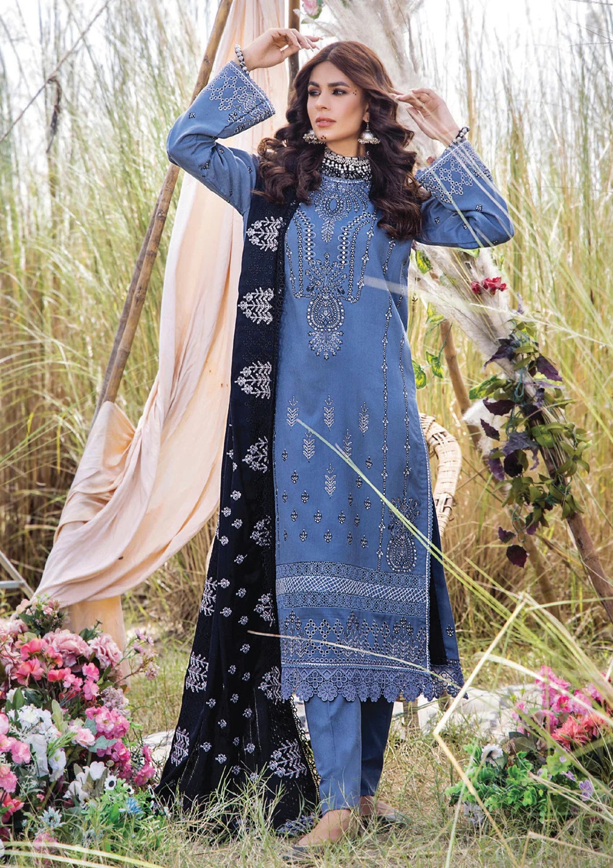 Panache Emb Woolen'23 Vol-02 D-01 - Mohsin Saeed Fabrics