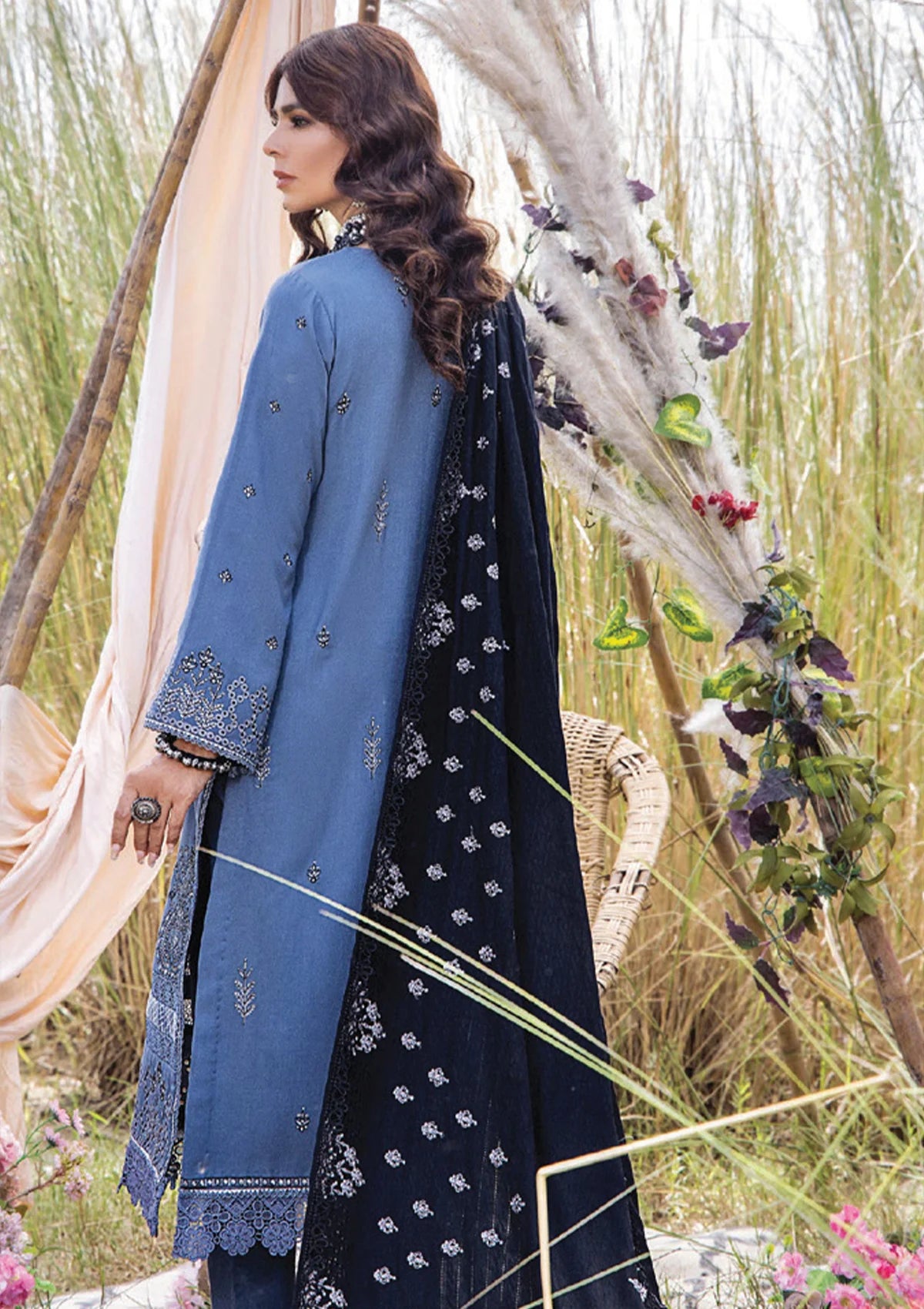 Panache Emb Woolen'23 Vol-02 D-01 - Mohsin Saeed Fabrics