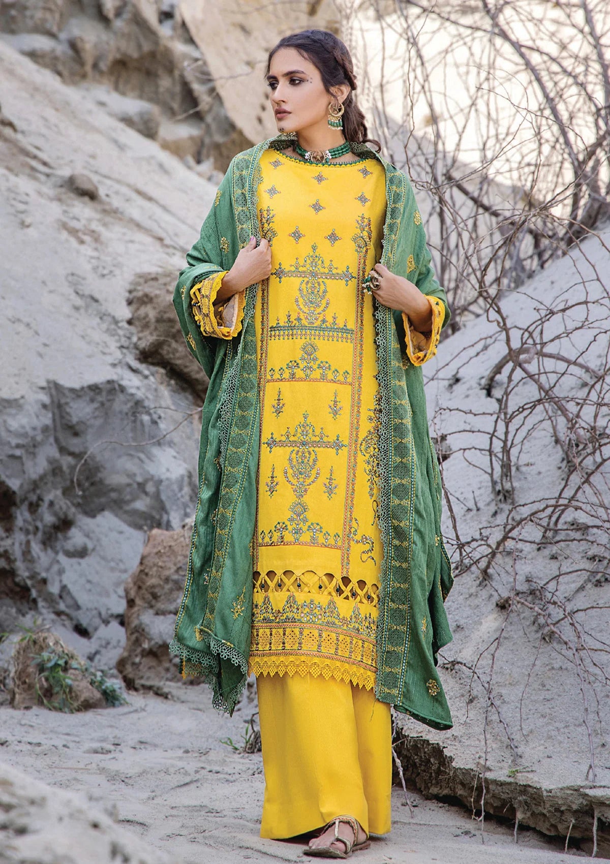Panache Emb Woolen'23 Vol-02 D-02 - Mohsin Saeed Fabrics